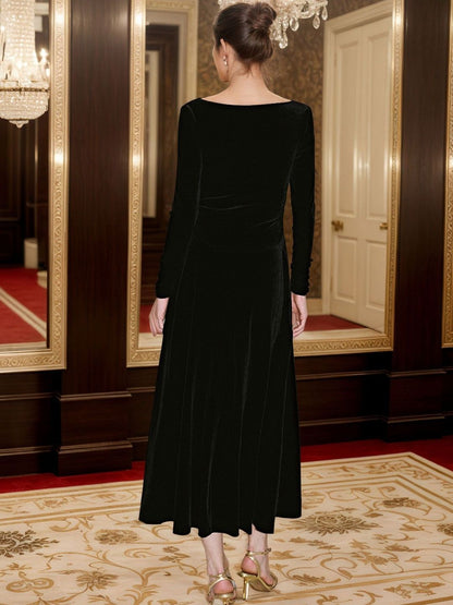 NOWI Cowl Neck Liva A-Line Midi Dress