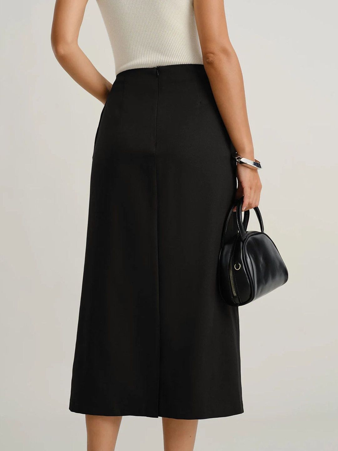 Midi Skirt with Front Split