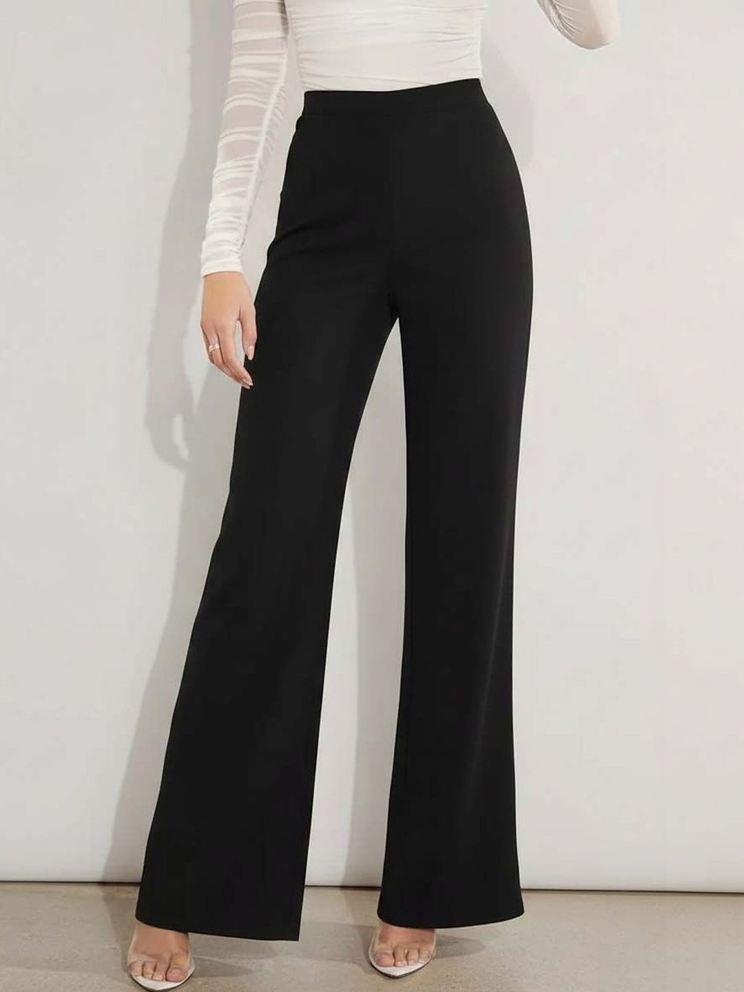 Women Straight Fit Wrinkle Free Trousers