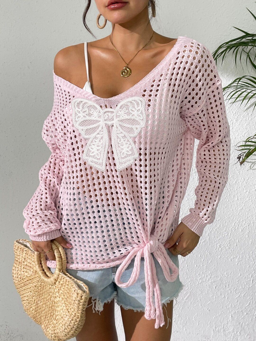 Women Pullover with Applique Detail
