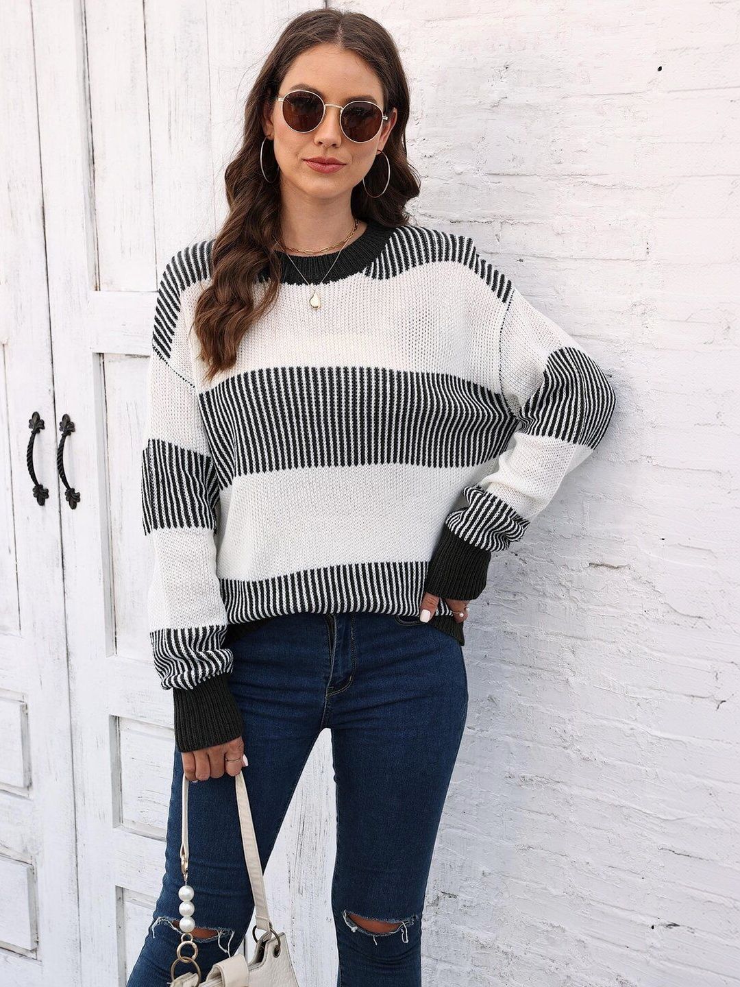 Women Striped Pullover