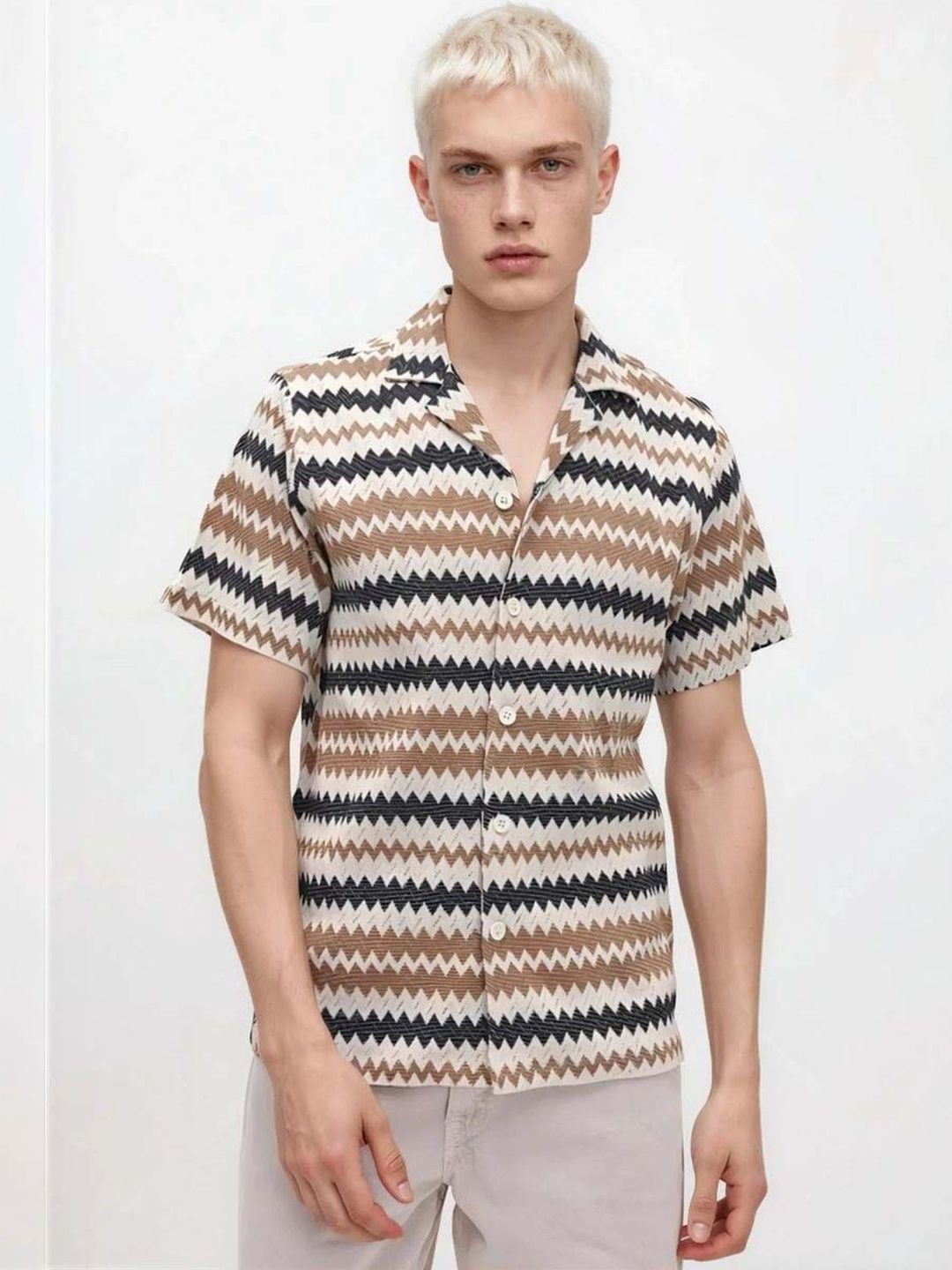 Textured Cotton Casual Shirt