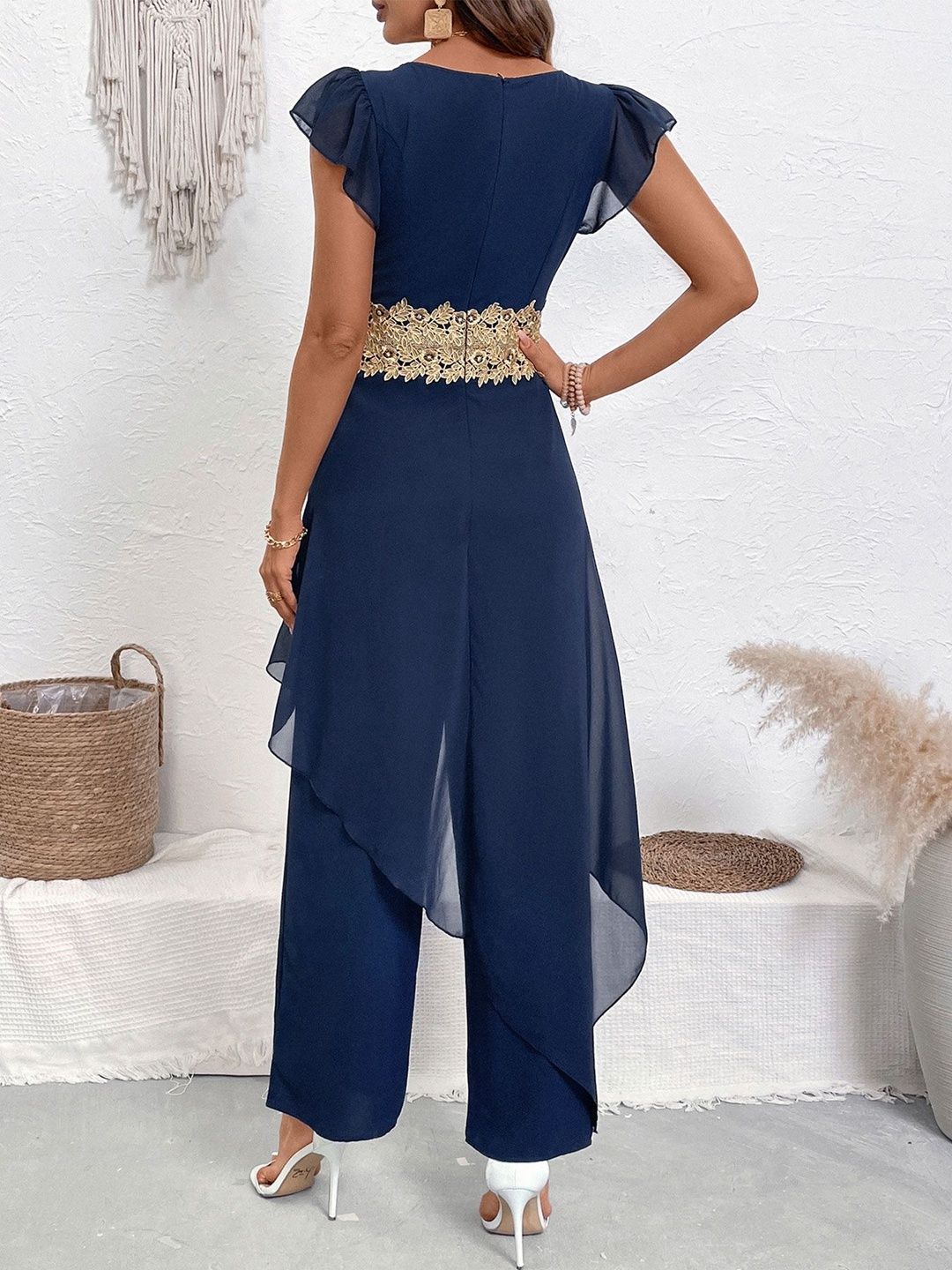 Basic Jumpsuit with Embellished