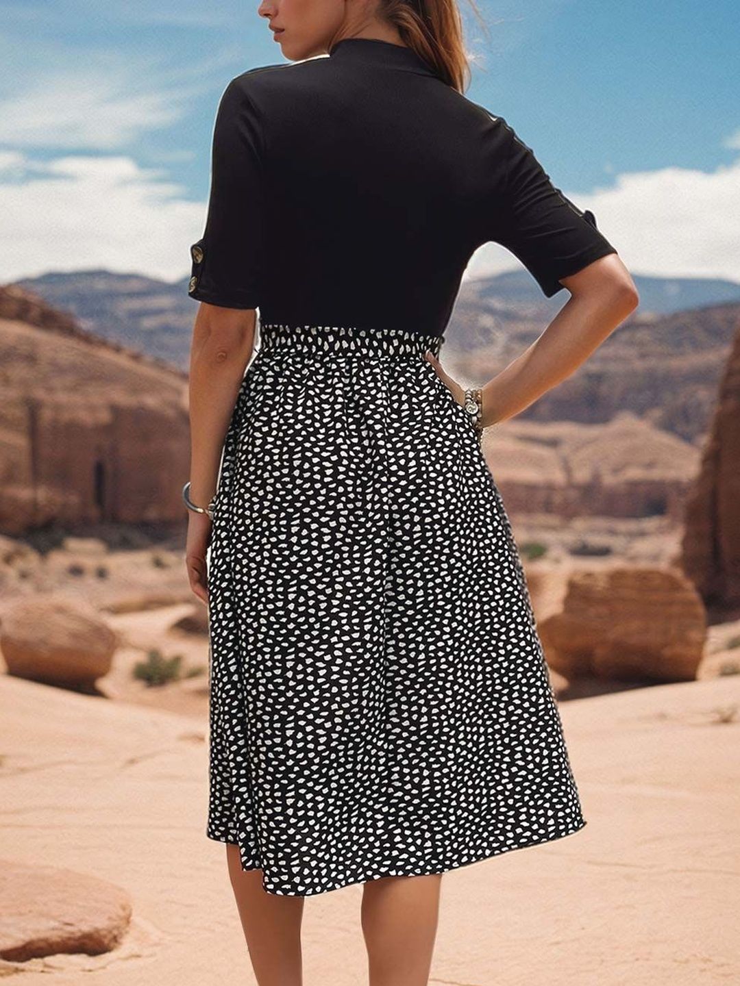 NOWI Print A-Line Dress
