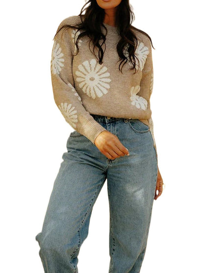 NOWI Floral Printed Pullover Style 52 - Nowi Korean Fashion