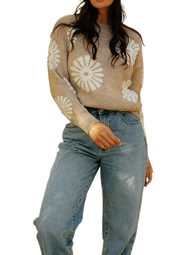 NOWI Floral Printed Pullover Style 52 - Nowi Korean Fashion