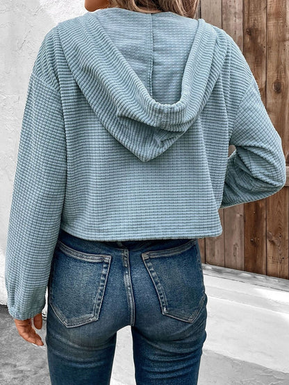 Women's Blue Lightweight Crop Bomber Jacket