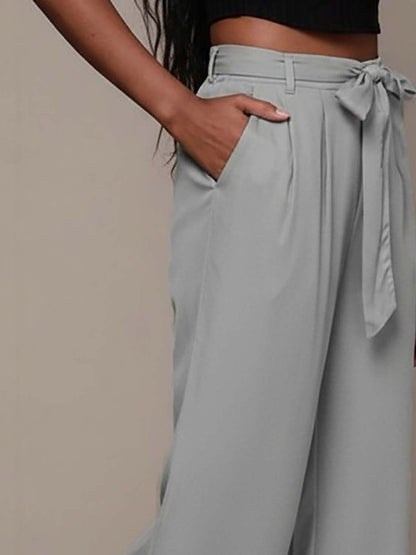 Women Straight Fit High-Rise Wrinkle Free Pleated Trousers