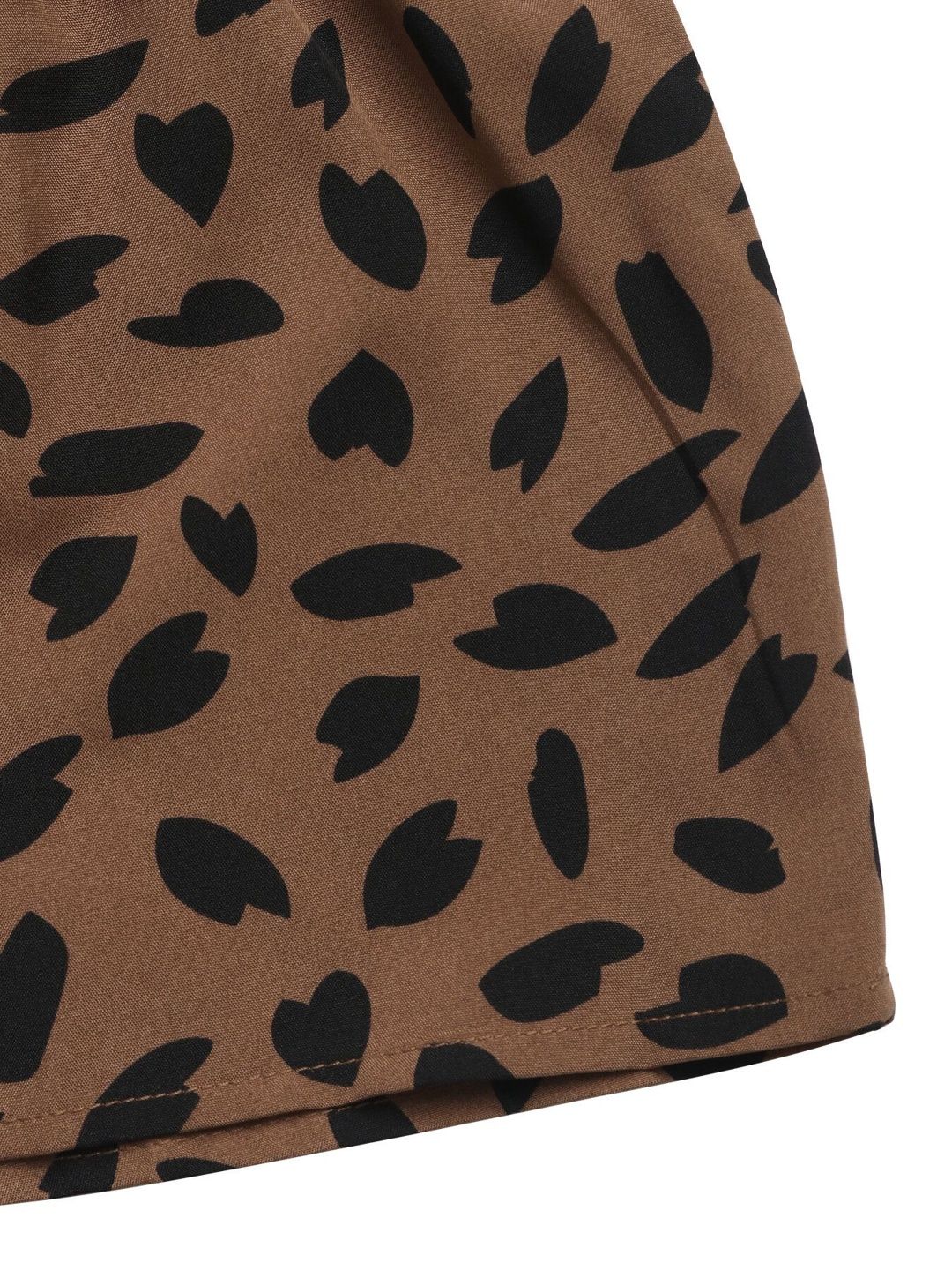 Women's Brown Animal Print Bishop Sleeve Fit & Flare Dress