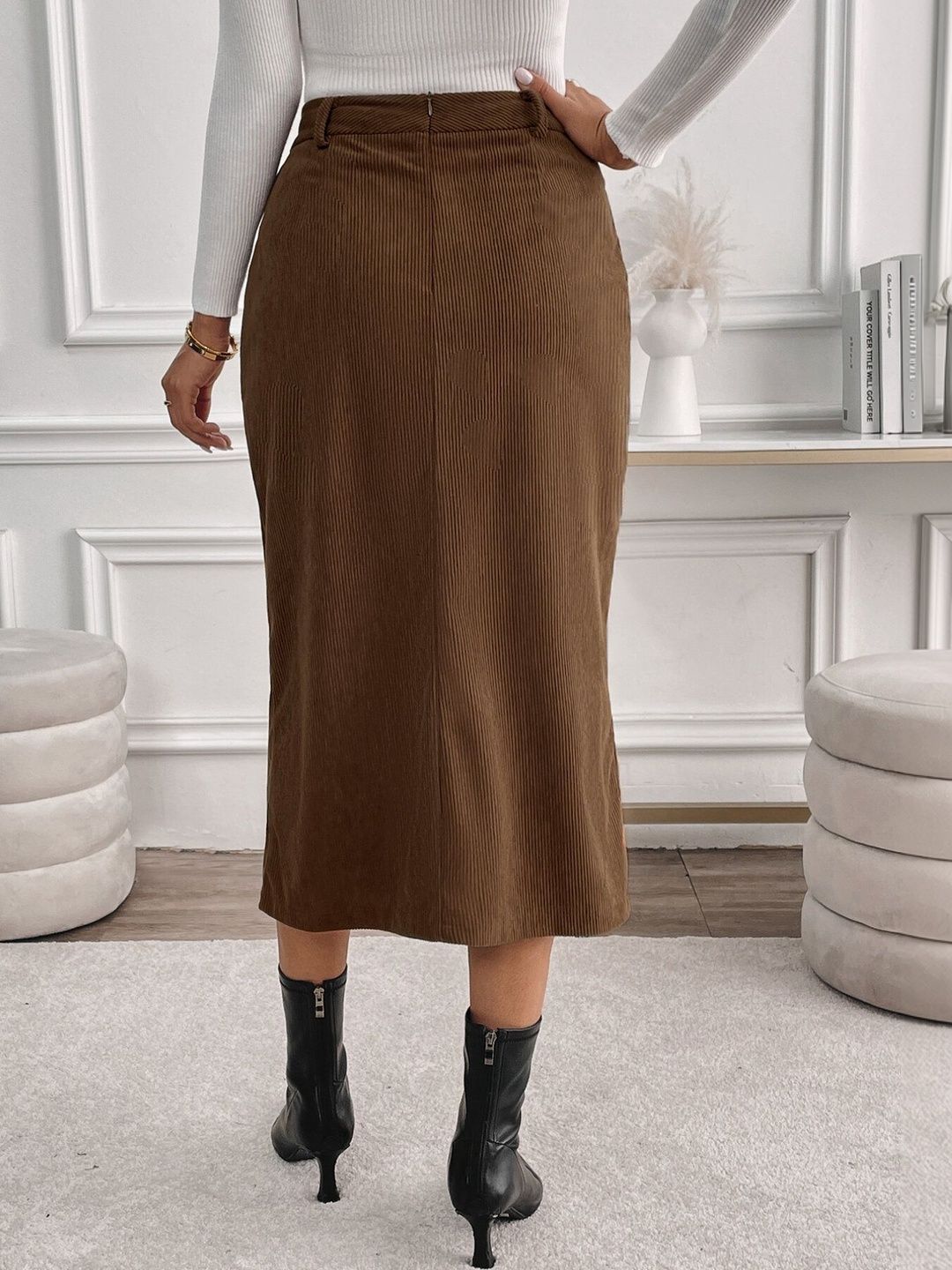 Midi Skirt With Front Split