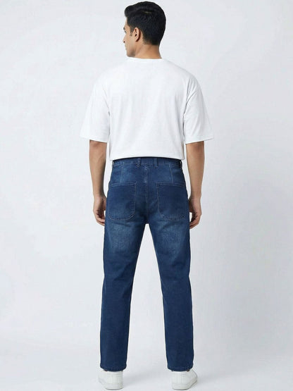 Men Straight Fit Low-Rise Light Fade Stretchable Jeans