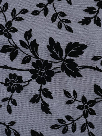 Floral Print Flared Sleeve Sheath Maxi Dress