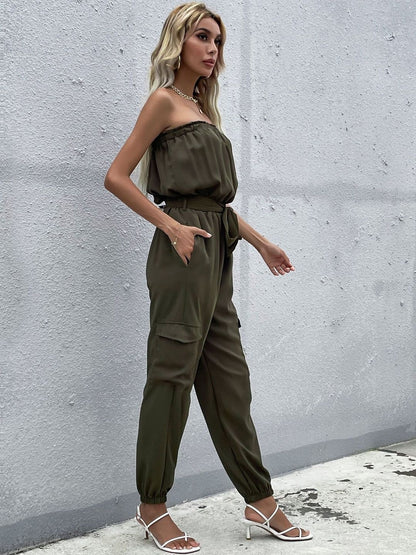 Off-Shoulder Basic Jumpsuit