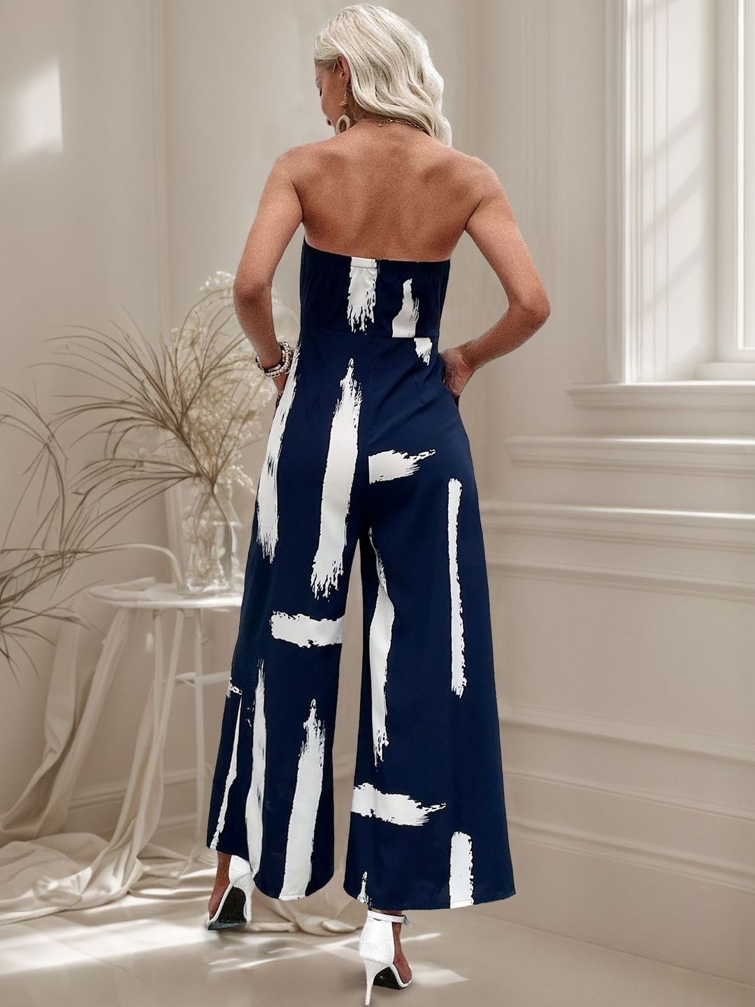 Strapless Printed Basic Jumpsuit