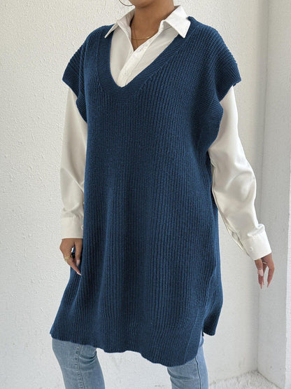 Women Ribbed Sweater Vest