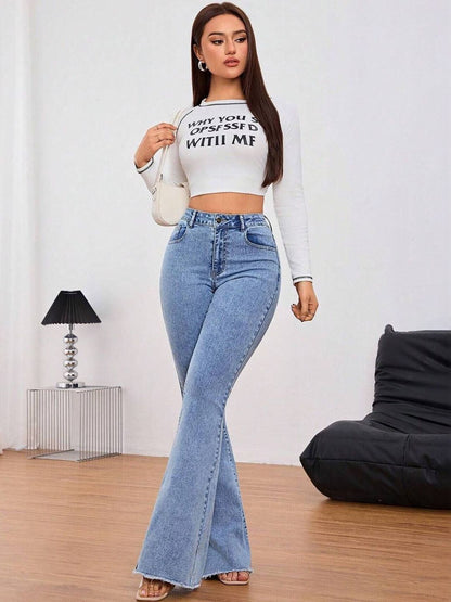Women Bootcut High-Rise Light Fade Stretchable Jeans