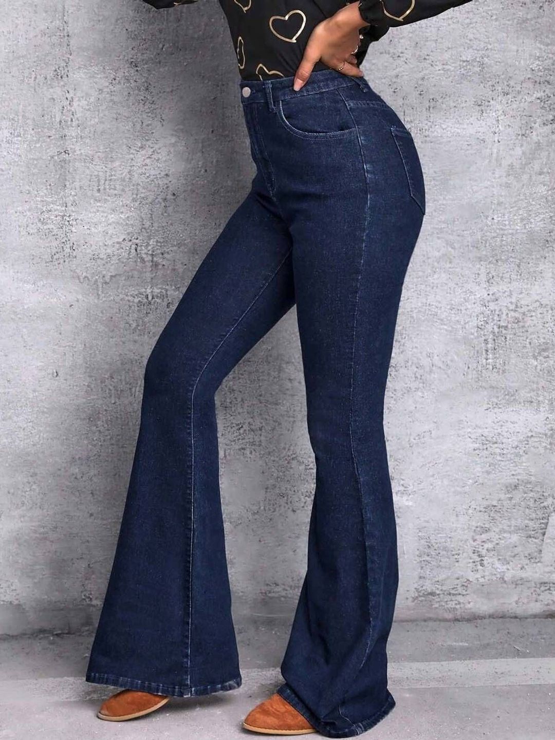 Women Flared High-Rise Stretchable Jeans