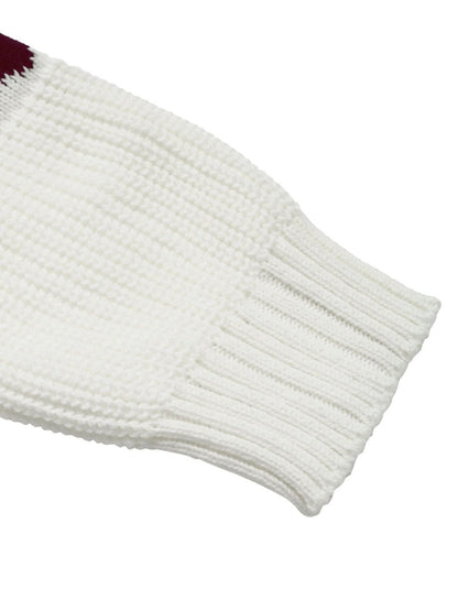 Women's White Printed Pullover Blend Regular Fit