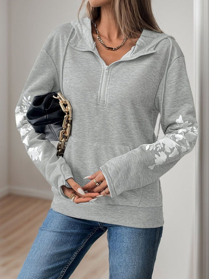 Women Printed Hooded Sweatshirt