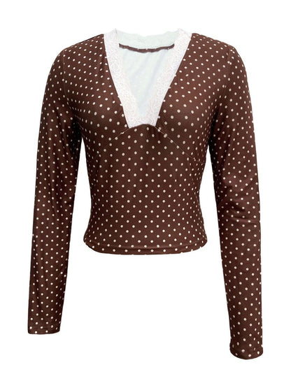 Polka Dot Print Cotton Top