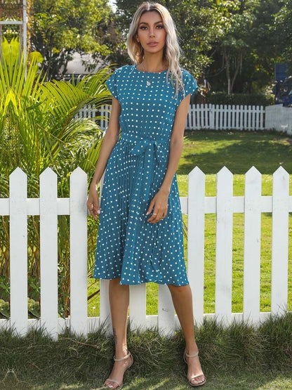 NOWI Polka Dot Print Fit & Flare Dress