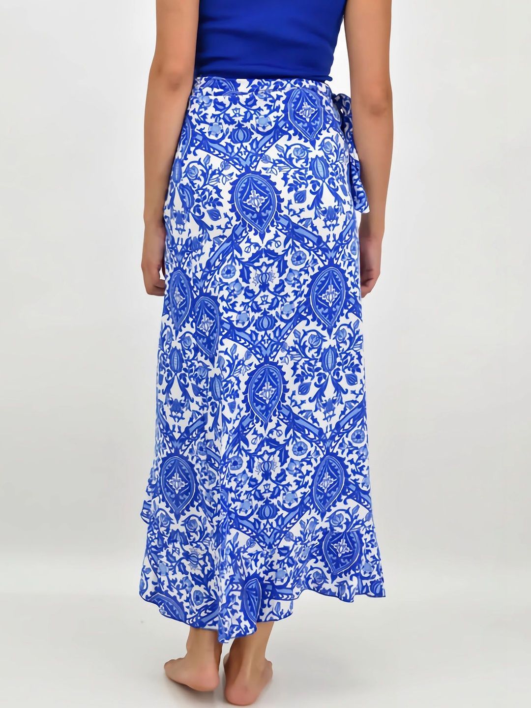 Printed Flared Mid Rise Maxi Skirts