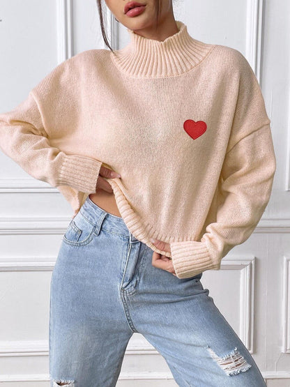 Women Crop Pullover with Embroidered Detail