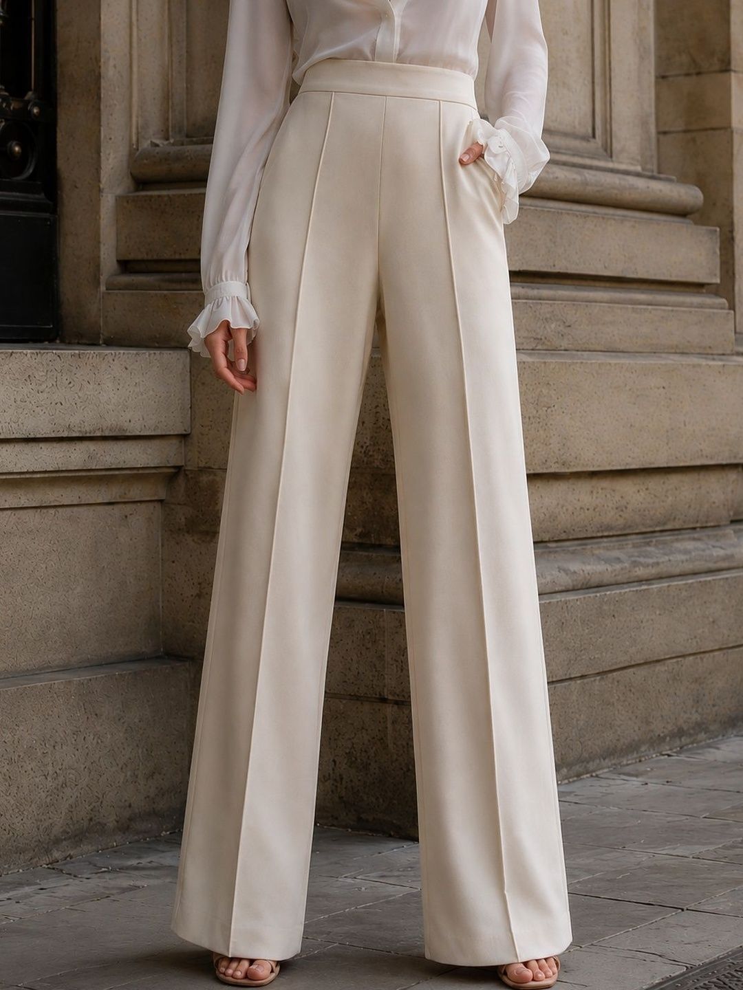 Women Relaxed Wrinkle Free Trousers