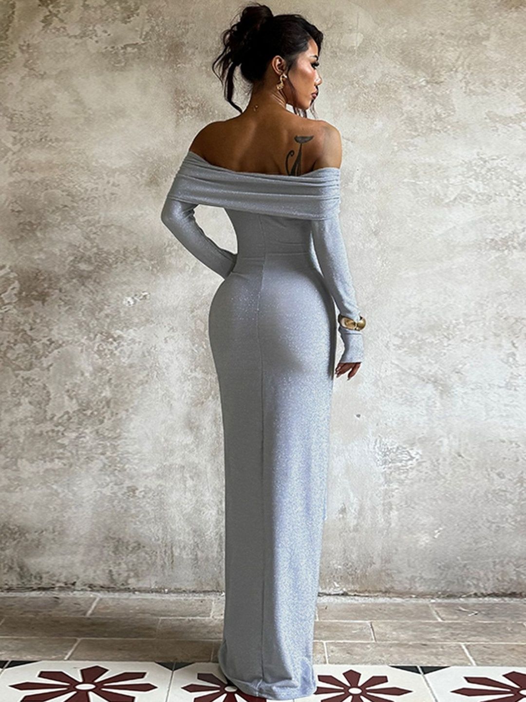 Off-Shoulder Bodycon Maxi Dress