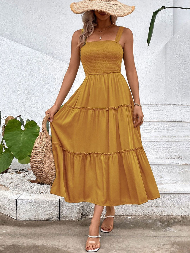 Liva A-Line Midi Dress - Nowi Korean Fashion