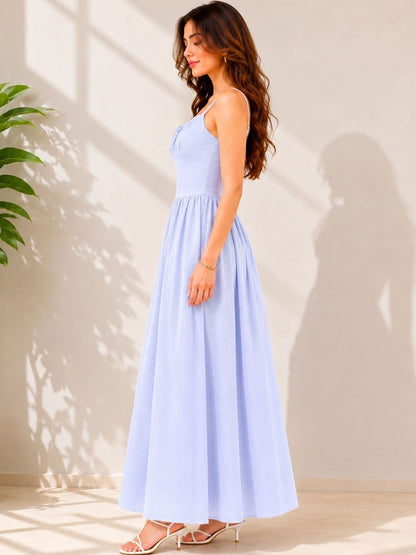 Striped A-Line Maxi Dress