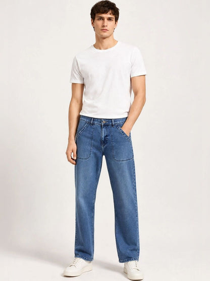 Men Straight Fit Mid-Rise Jeans
