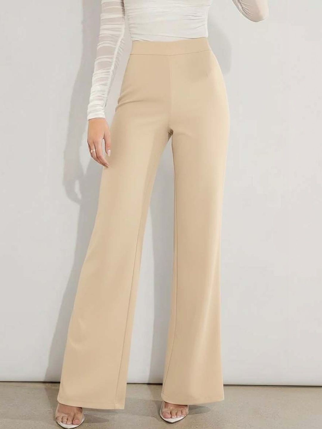 Women Straight Fit Wrinkle Free Trousers