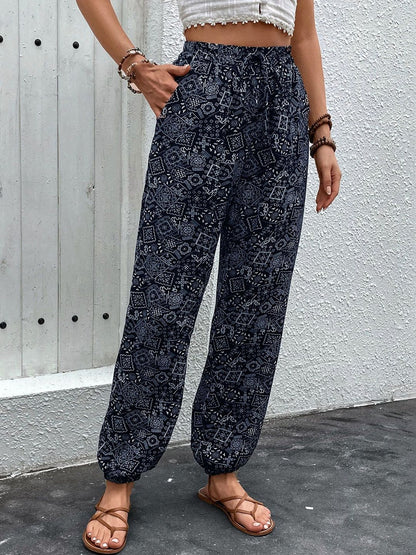Women Ethnic Motifs Printed Loose Fit Non Iron Trousers