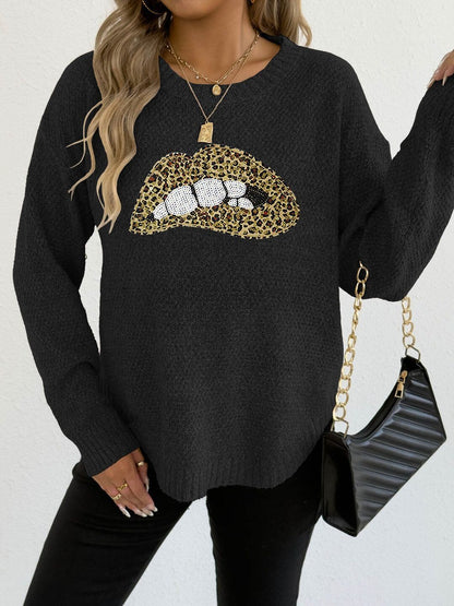 Women Animal Printed Pullover with Embellished Detail