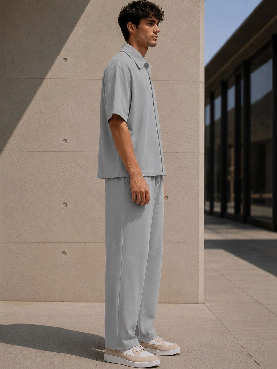 Solid Shirt with Trousers