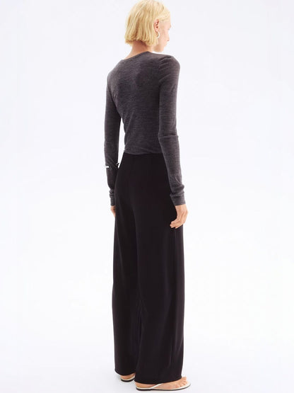 Women Straight Fit High-Rise Pleated Trousers