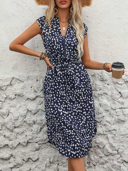 Print A-Line Midi Dress