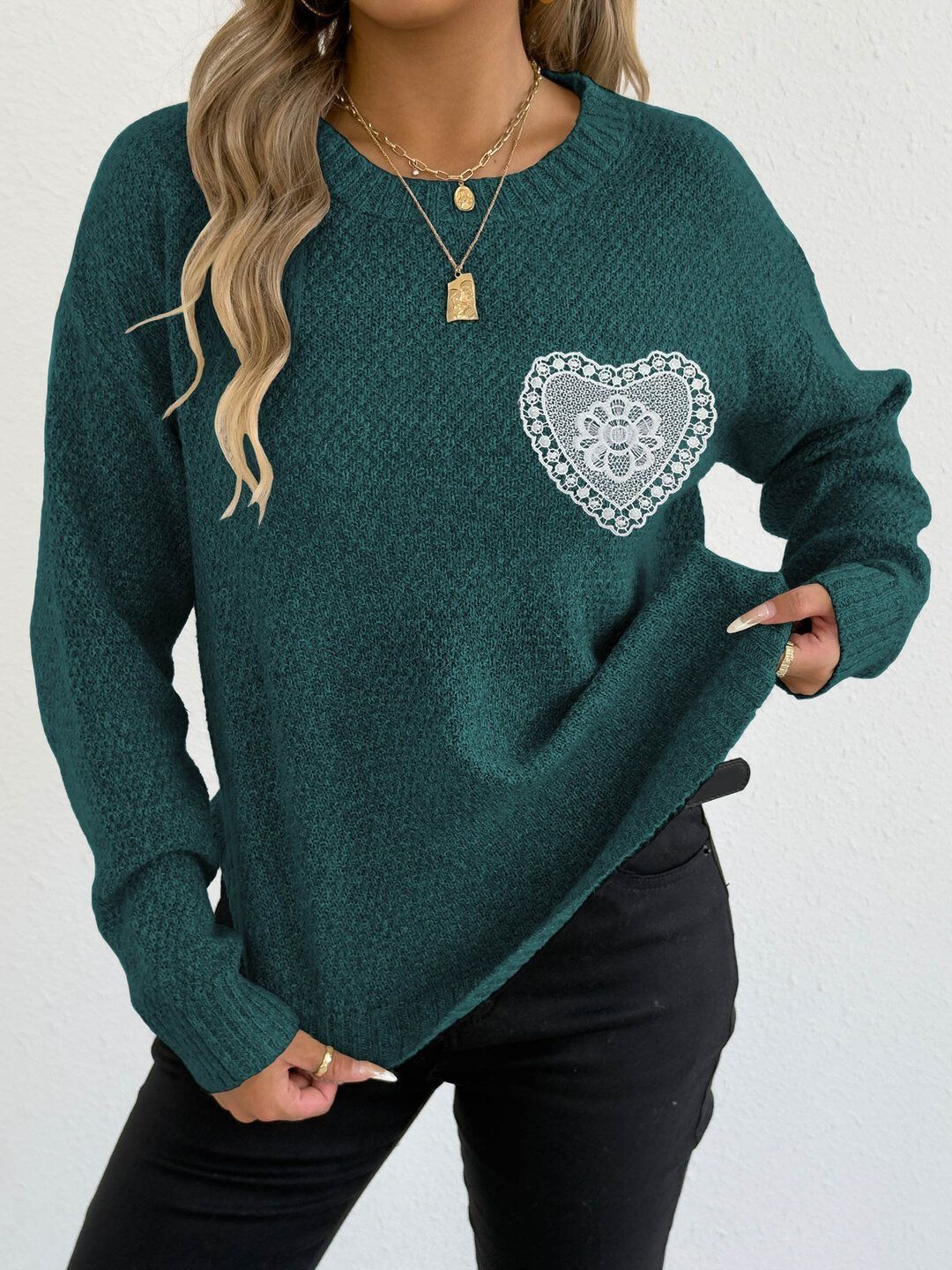 Women Embroidered Pullover with Embroidered Detail