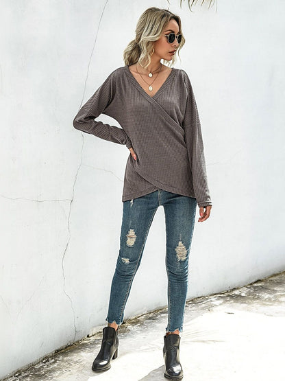 Women's Brown Pullover Blend Printed Regular Fit
