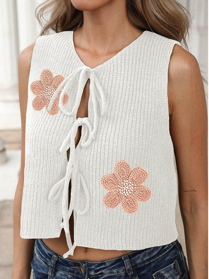 Women Colourblocked Crop with Embroidered Detail