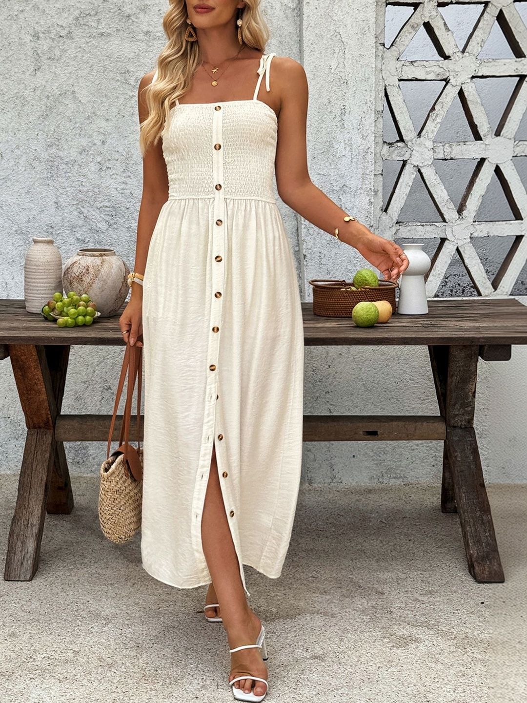 A-Line Maxi Dress - Nowi Korean Fashion