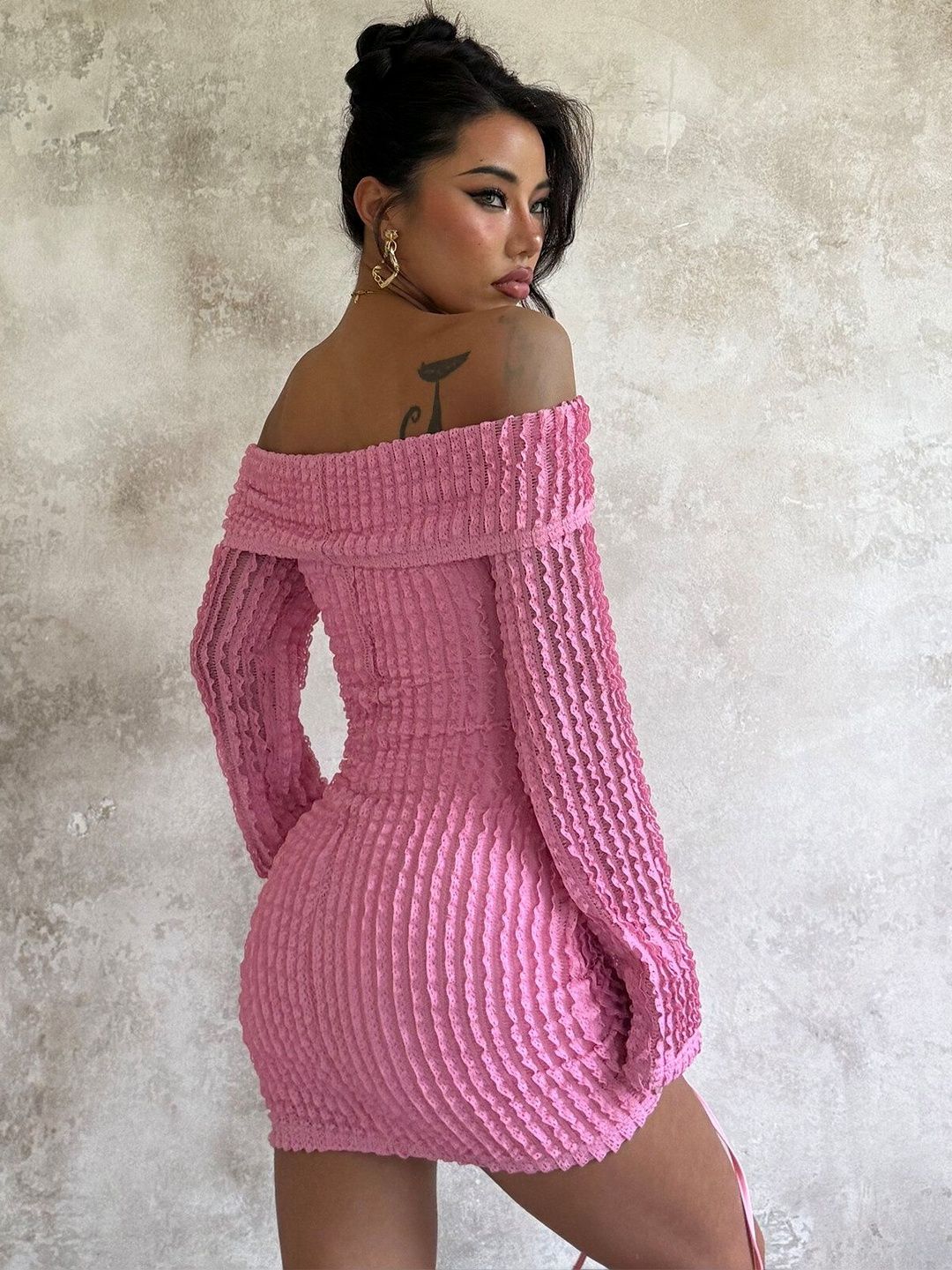 Off-Shoulder Bodycon Mini Dress