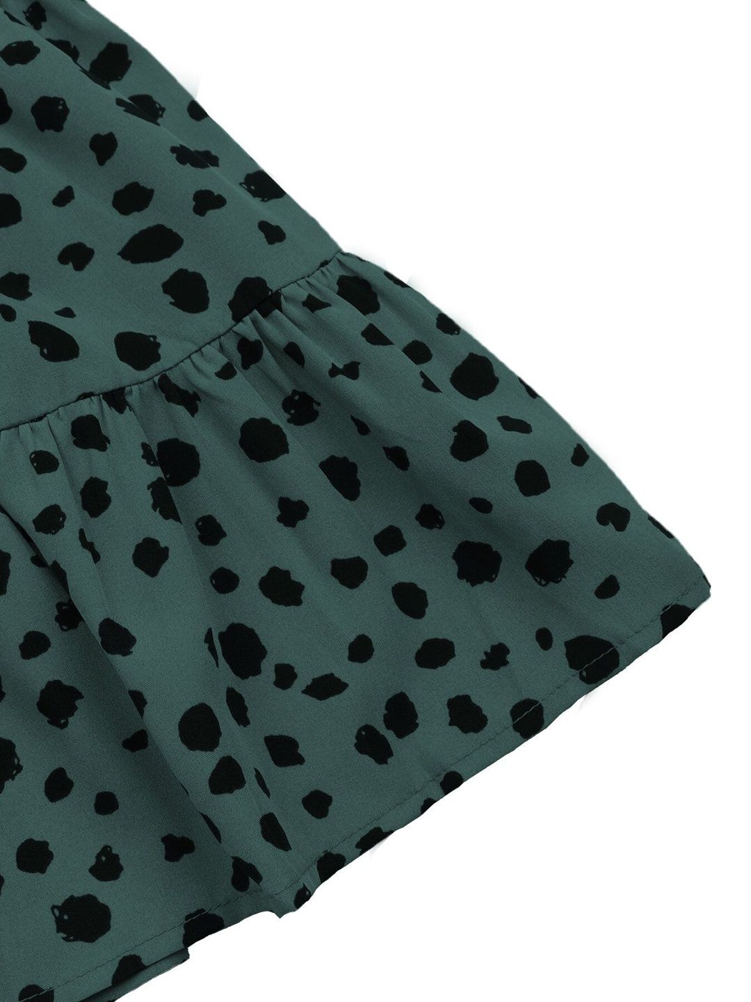 Women's Green Animal Print Peplum Top