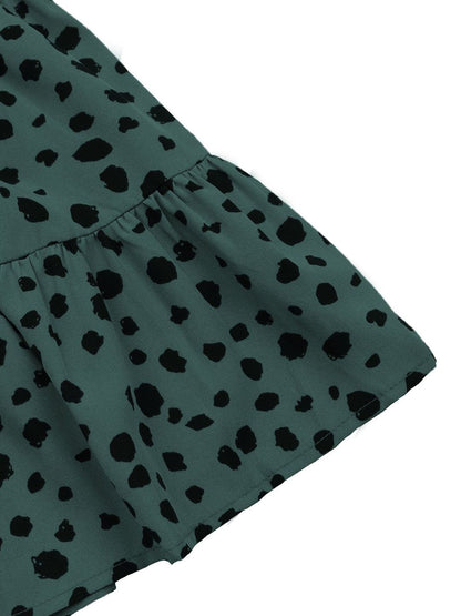Women's Green Animal Print Peplum Top