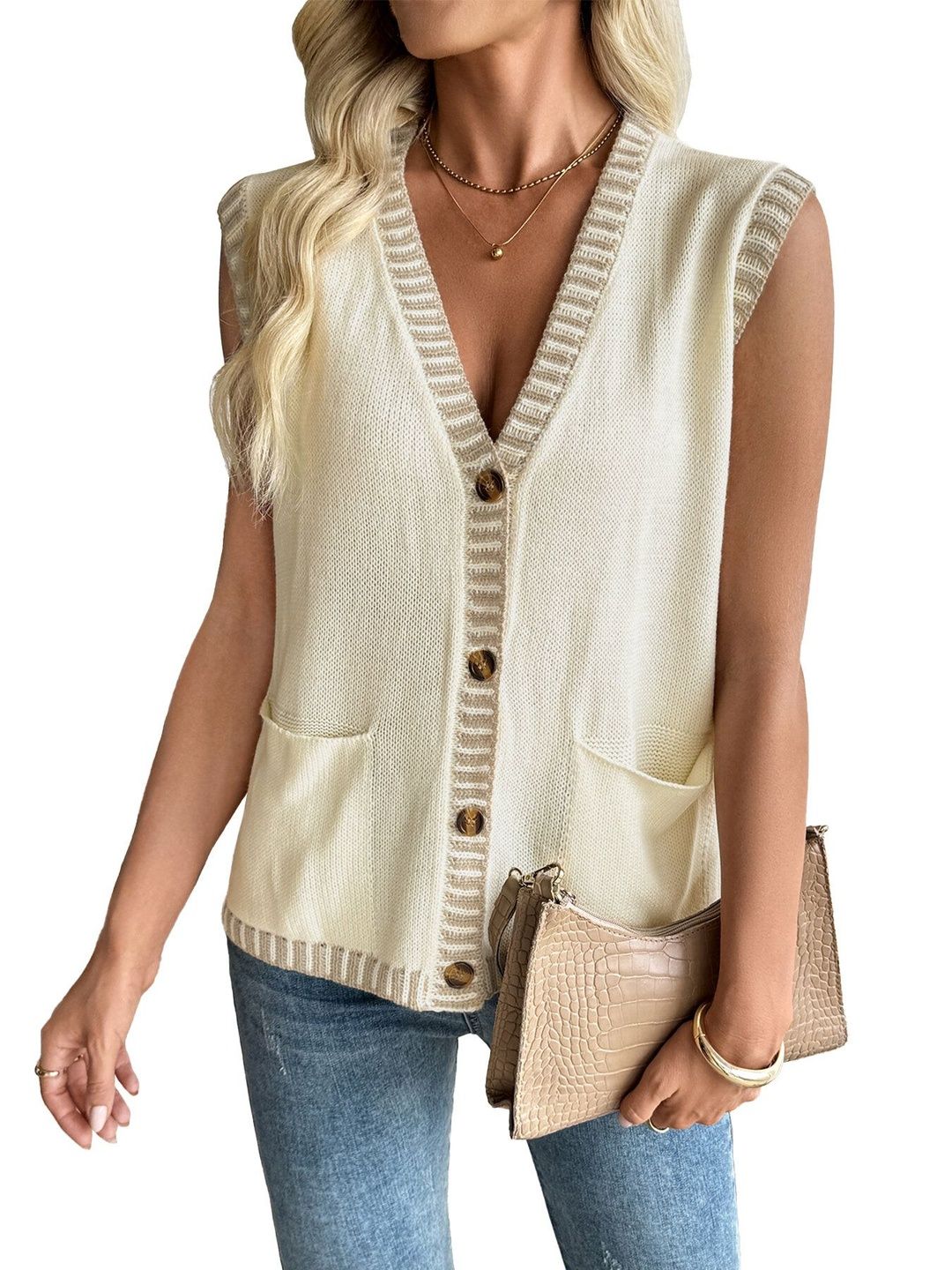 NOWI Ribbed Sweater Vest Style 616 - Nowi Korean Fashion