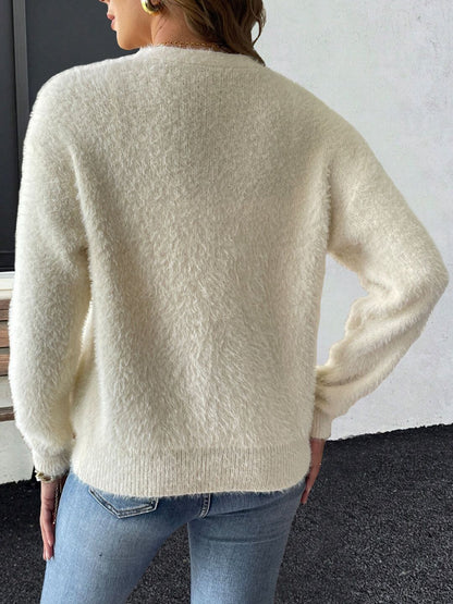 Women Embroidered Cardigan with Embroidered Detail