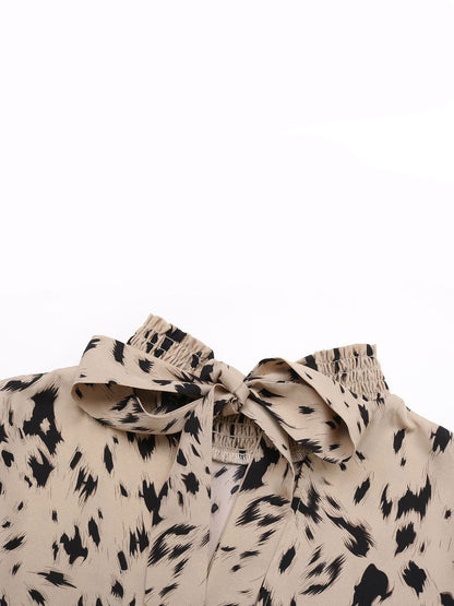 Women's Beige Print A-Line Dress
