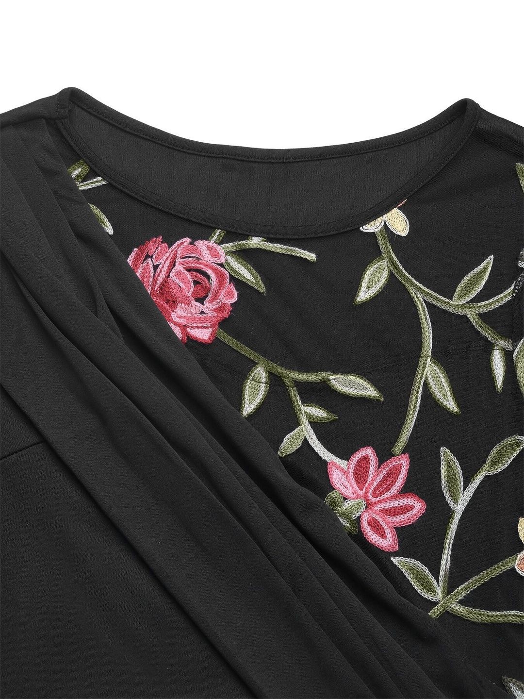 Floral Embroidered Sheath Maxi Dress