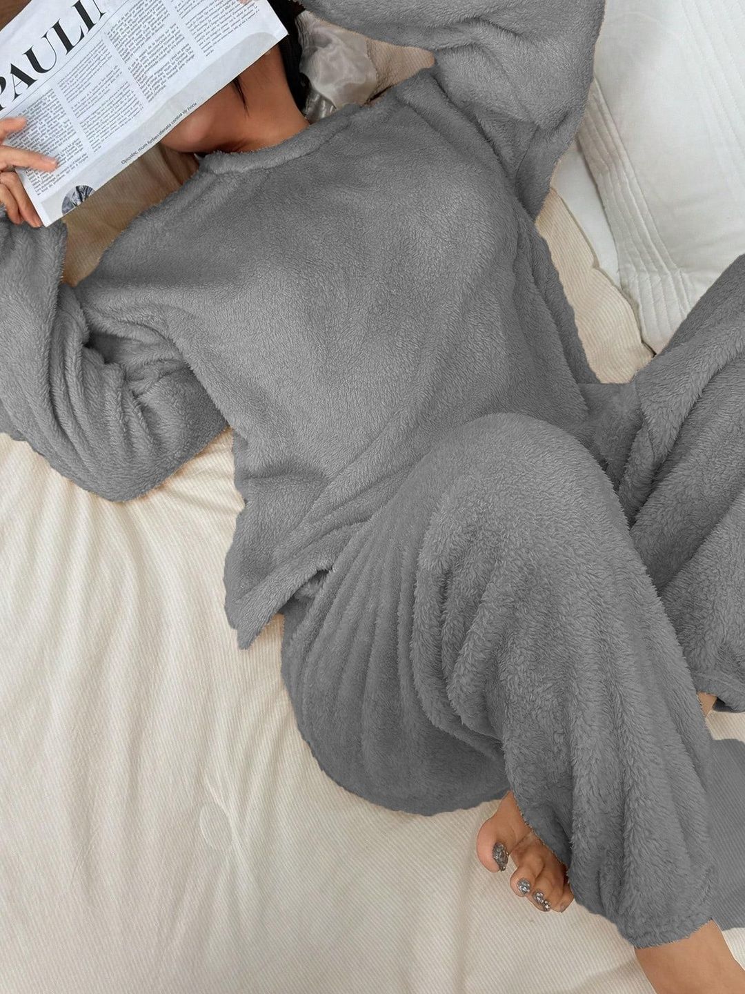 NOWI Round Neck Long Sleeves Night Suit